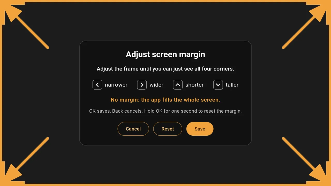 The frame moves with the arrow keys out to the visible edge.