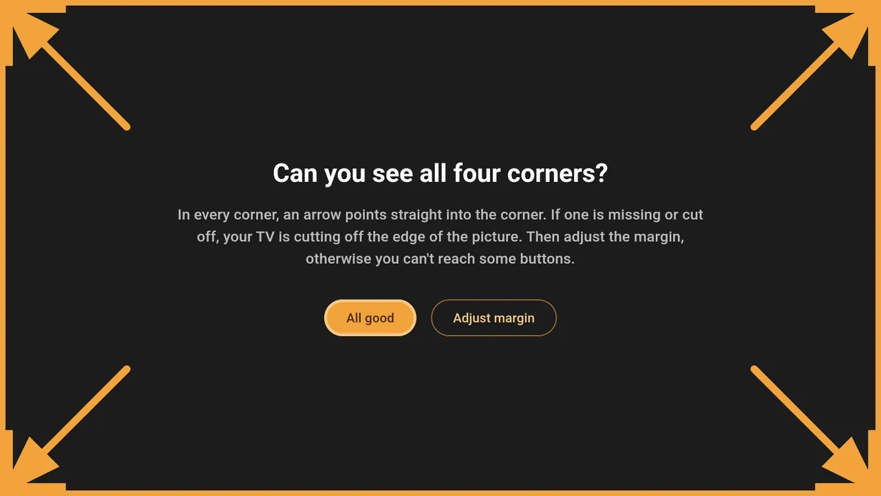 If all four arrows reach into the corners, the picture fits.